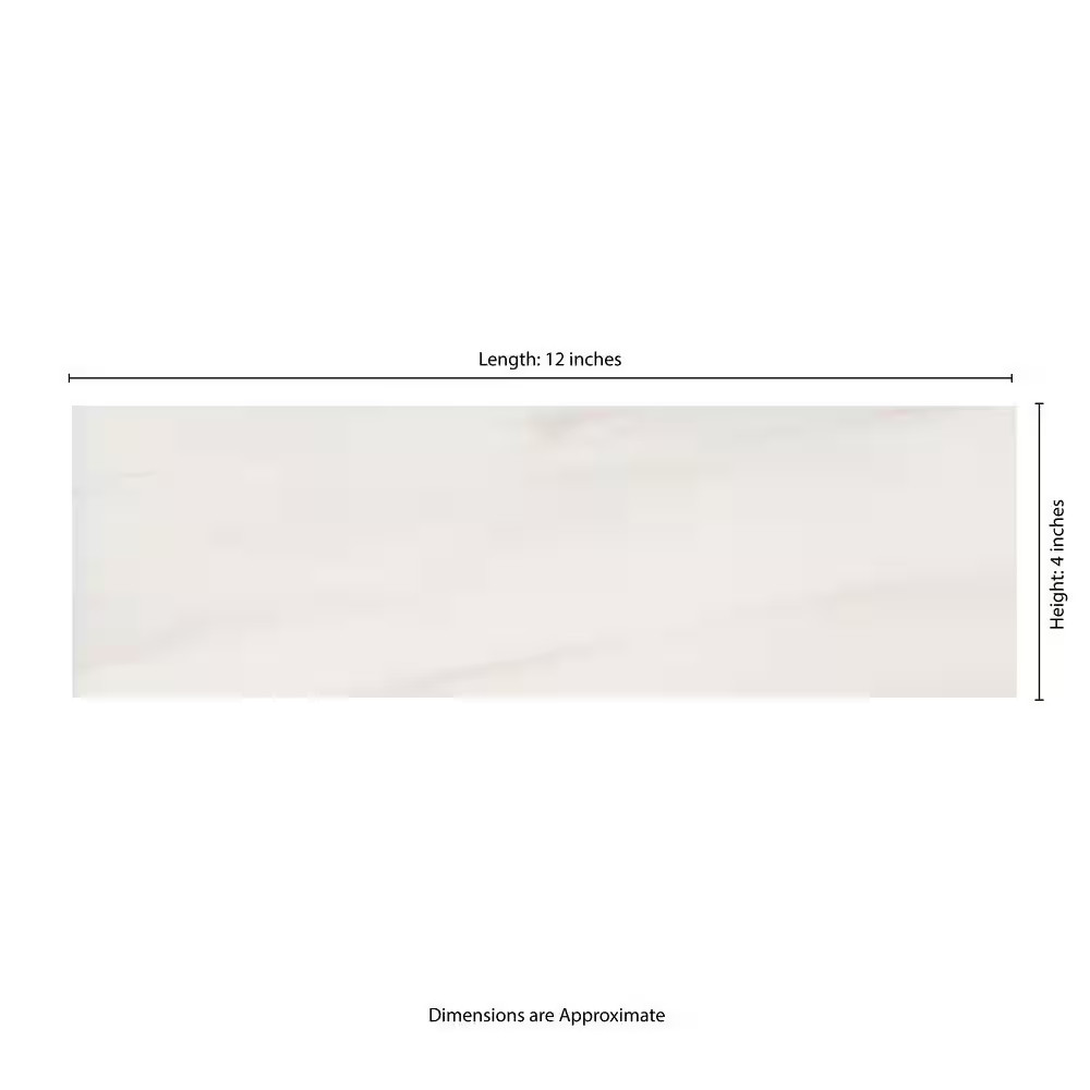 Bianco Dolomite Polished Marble Tile, 4 In. X 12 In. Floor and Wall (5 Sq. Ft./C
