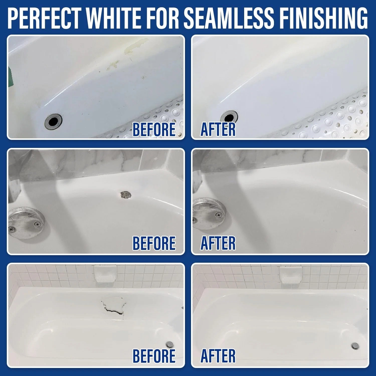 Bathtub Repair Kit White, Bathtub Enamel and Fiberglass Tub Repair Kit, Fix Chip