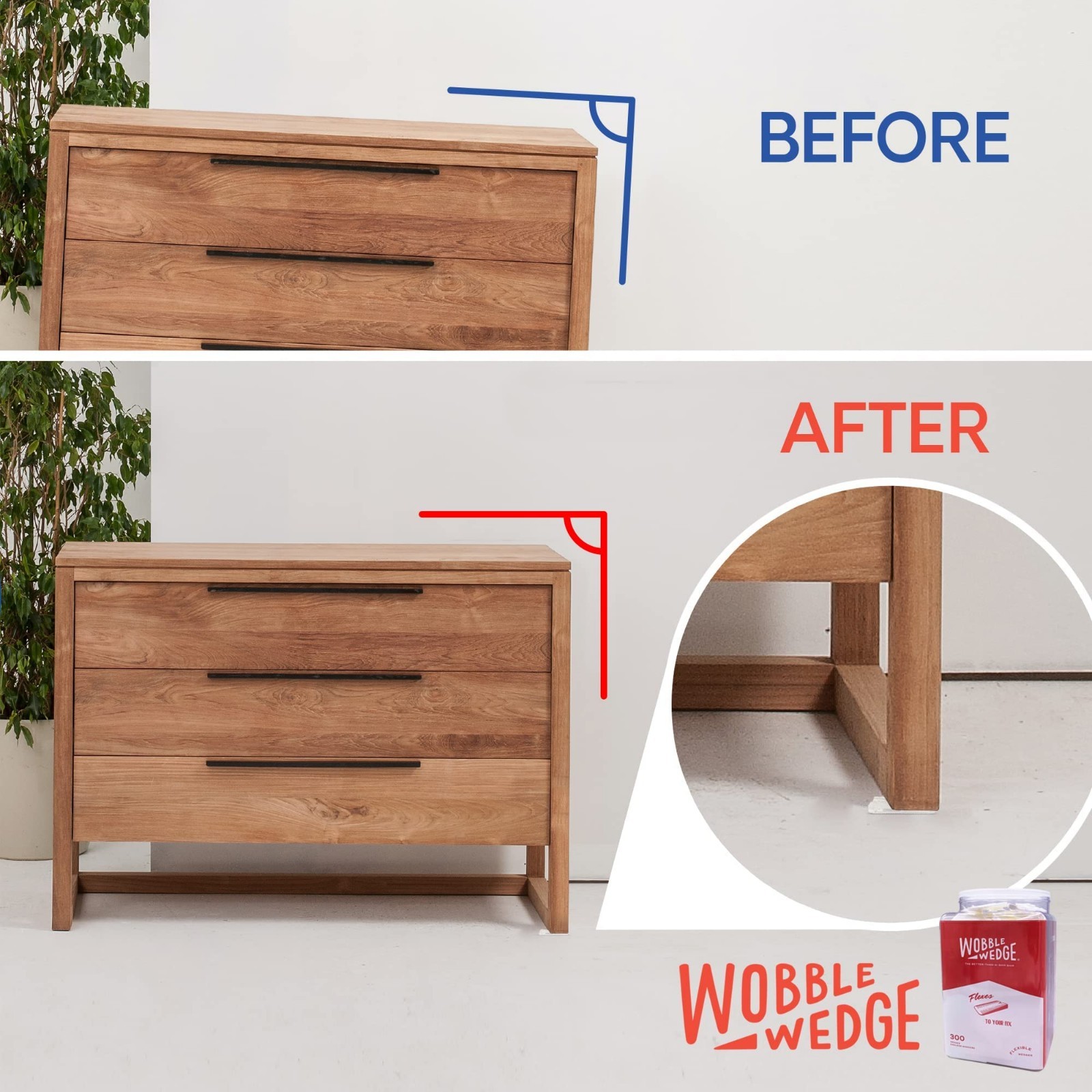 Flexible Plastic Leveling Shims – Home Improvement Furniture & Appliance Wedges