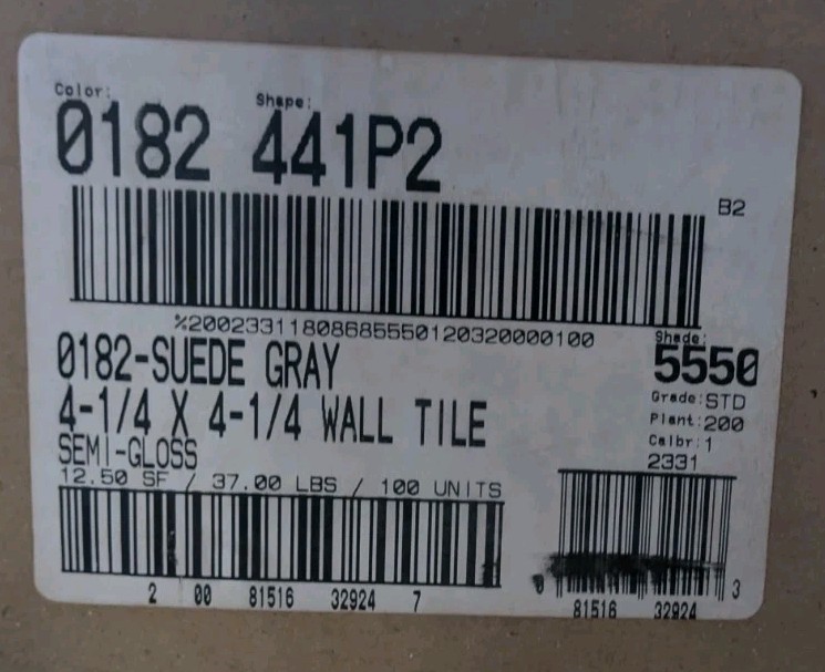 1 Daltile 4-1/4″ Glossy Tile Suede Gray Ceramic 0182 New