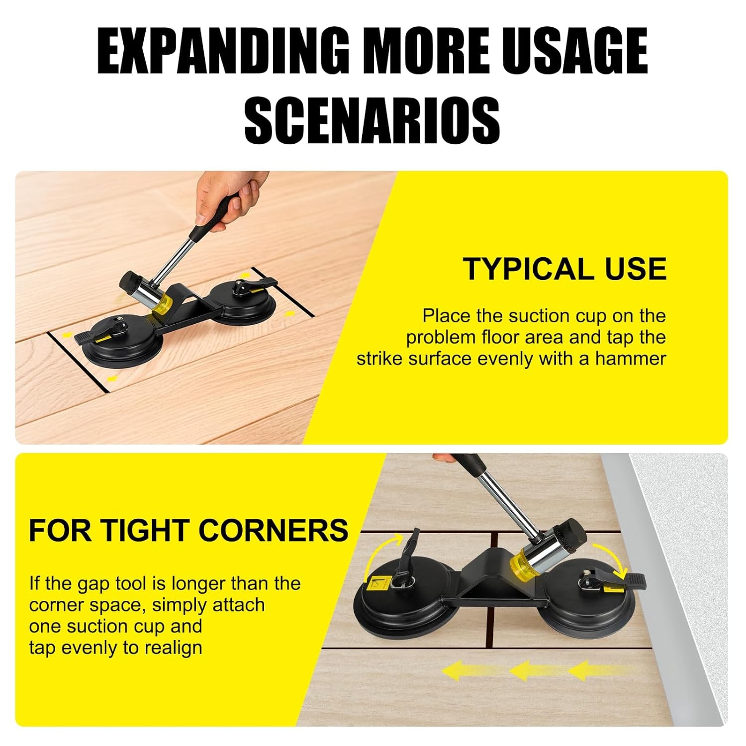 Floor Gap Fixer Tool – Heavy Duty 45° Striking Surface Floor Gap Repair Tool wit