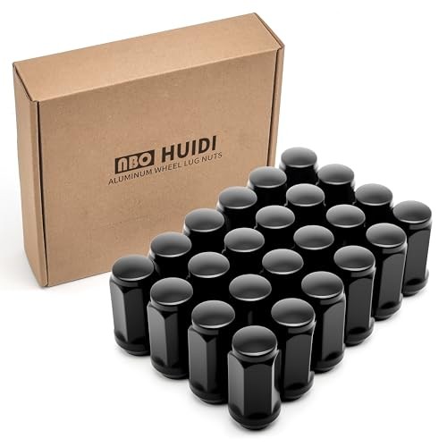 24pcs M14 x 1.5 Lug Nuts, 1.8″ (45mm) Closed-End One-Piece Conical Seat, Black