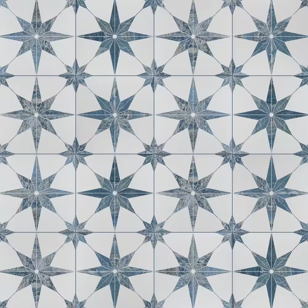 Cassis Stella Blue 9-3/4 In. X 9-3/4 In. Porcelain Floor and Wall Tile (10.88 Sq