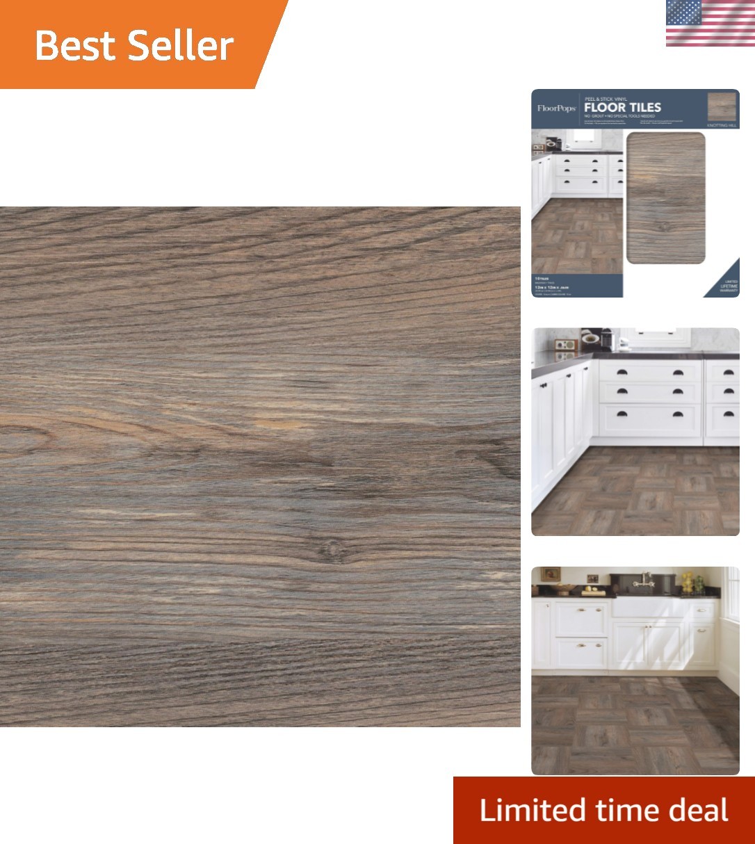 Knotting Hill 60×24 Rustic Peel & Stick Vinyl Floor Tiles – Upgrade Your Space