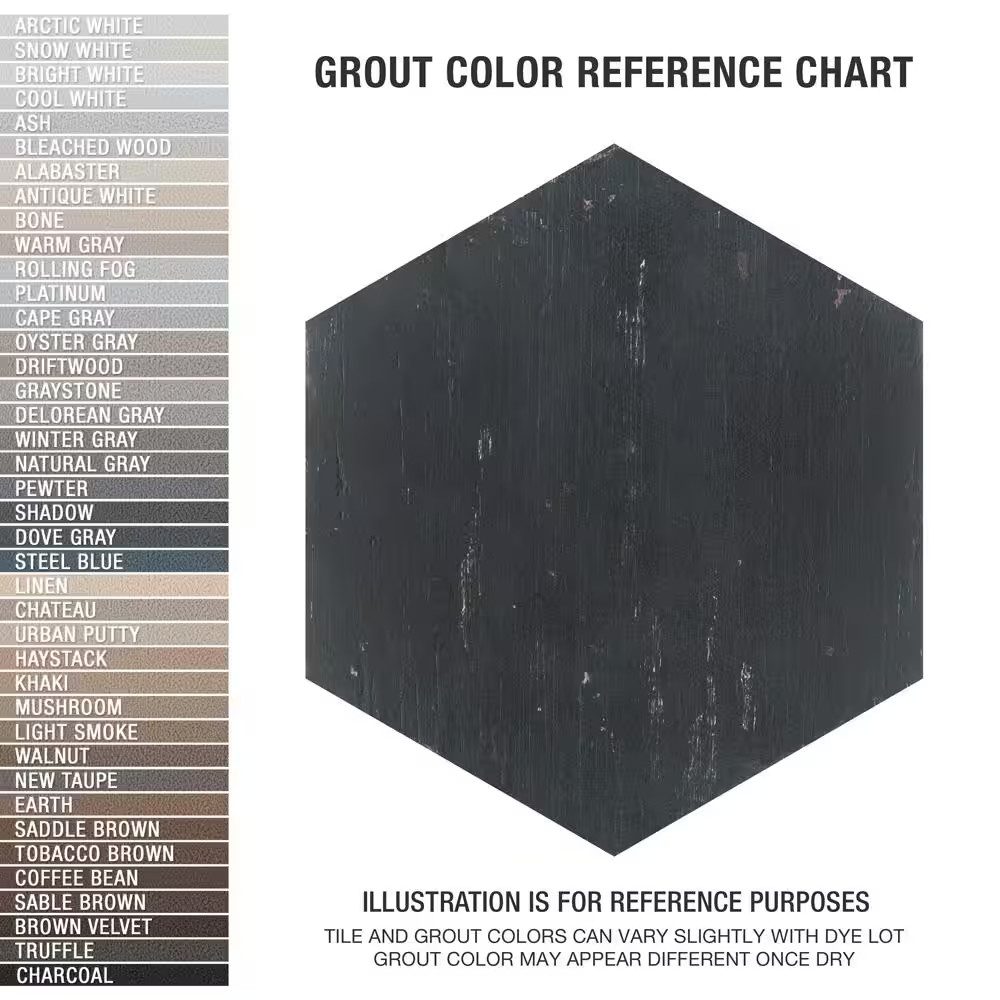Retro Hex Nero 14-1/8 In. X 16-1/4 In. Porcelain Floor and Wall Tile (11.07 Sq.