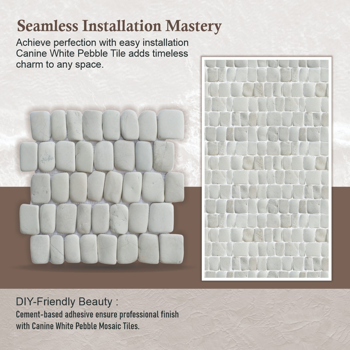 Canine White Natural Stone Mosaic Wall & Floor Tile ($16.8/SqFt)