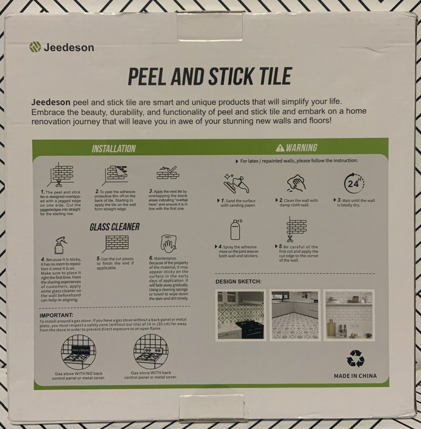 🥥 Jeedeson Peel and Stick Wall Tiles Green 2 pack🆕AS SHOWN 👇