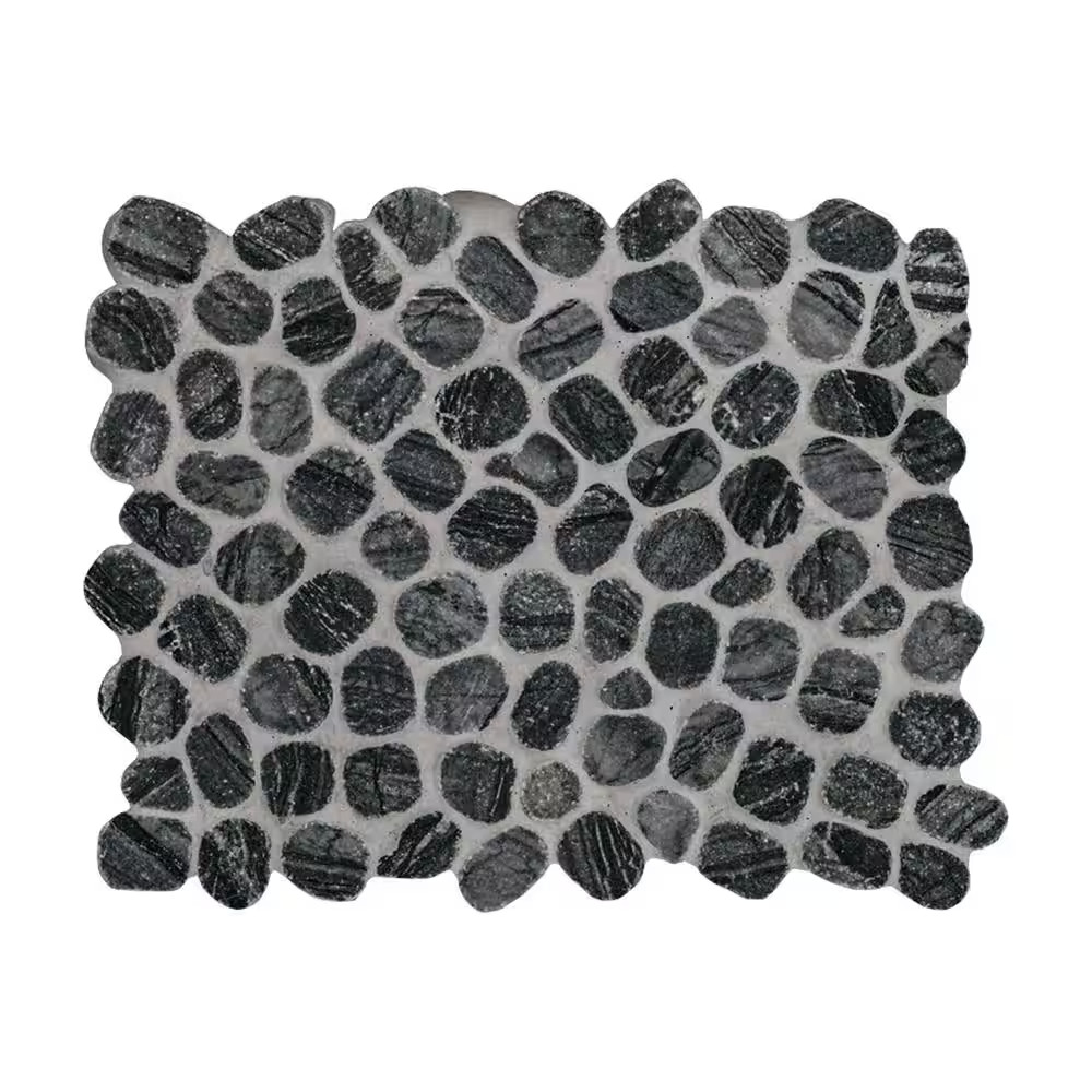 Henley Pebble 12 In. X 12 In. X 10Mm Tumbled Marble Mosaic Floor and Wall Tile (