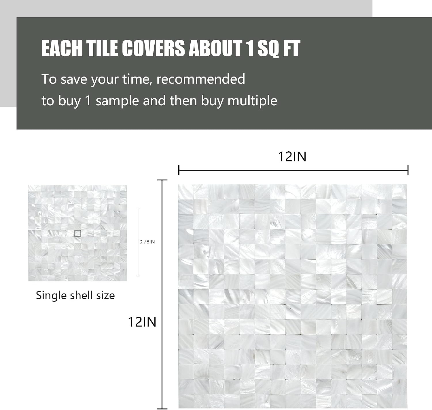 Mother of Pearl Peel and Stick Tile Backsplash 6PCS Ivory White Decor