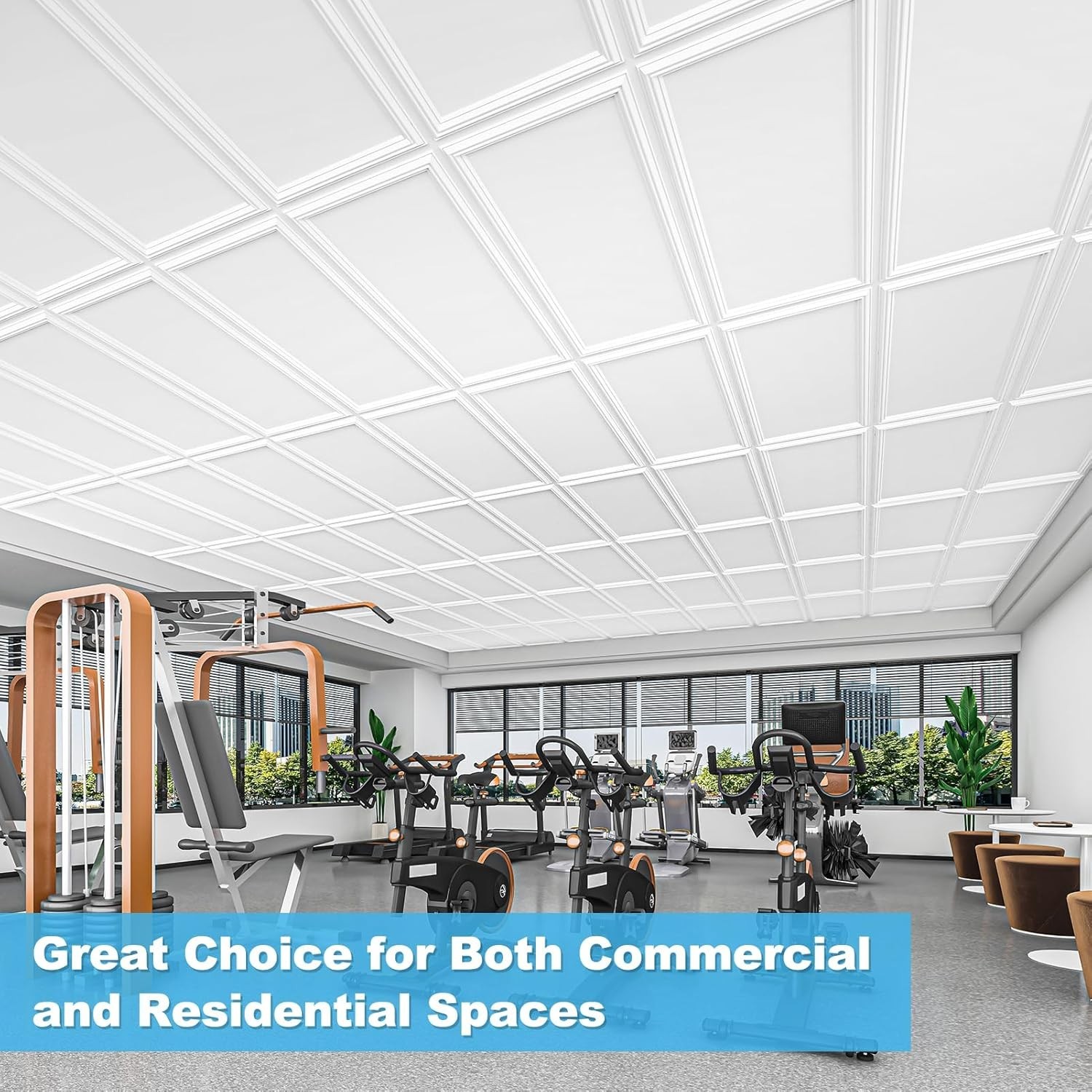 Drop Ceiling Tiles 48×24, Decorative PVC Ceiling Panels, Waterproof Rustproof…