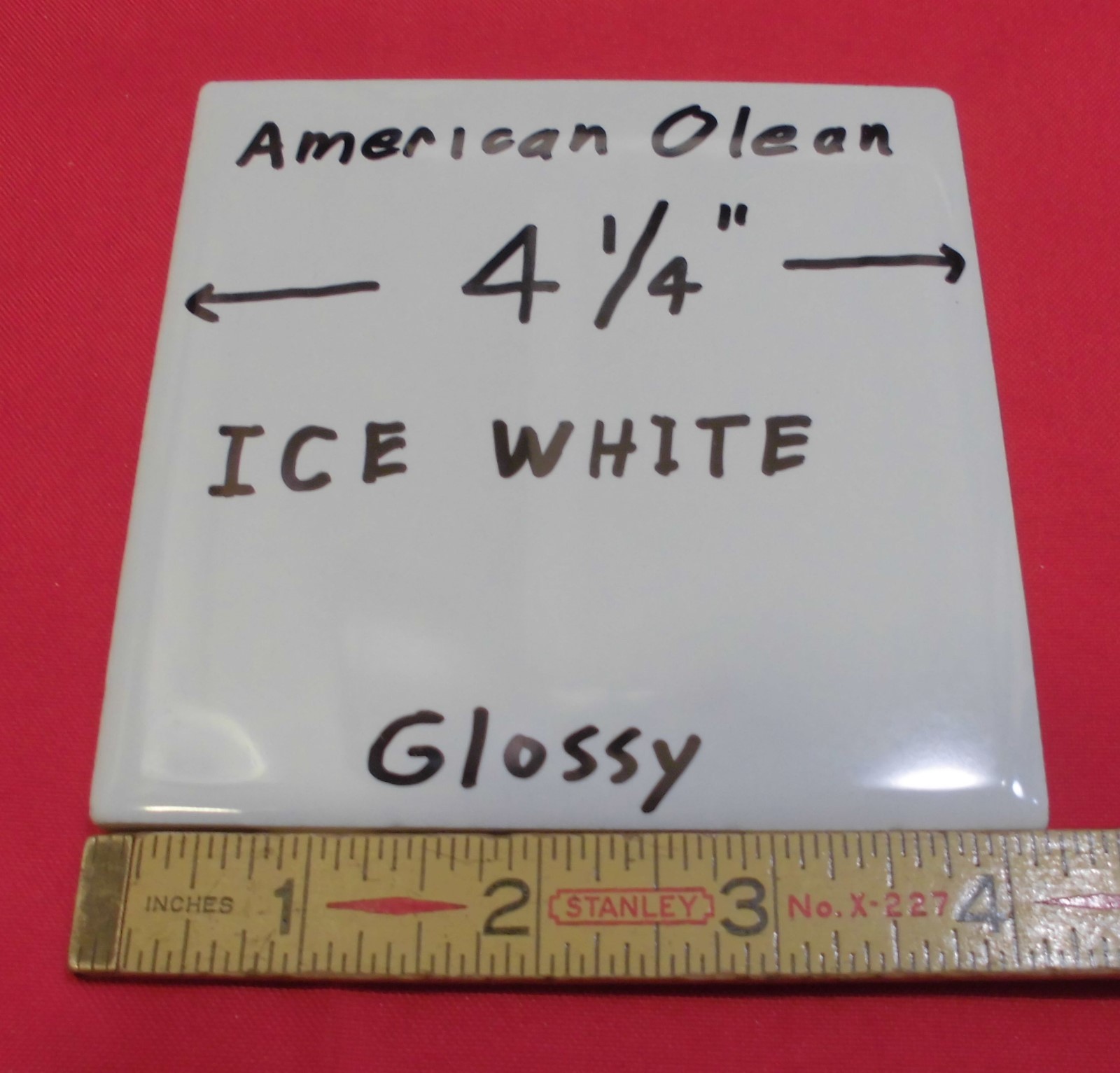 12 pcs. Glossy *Ice White* Ceramic Tiles by American Olean…4-1/4″ Brightest