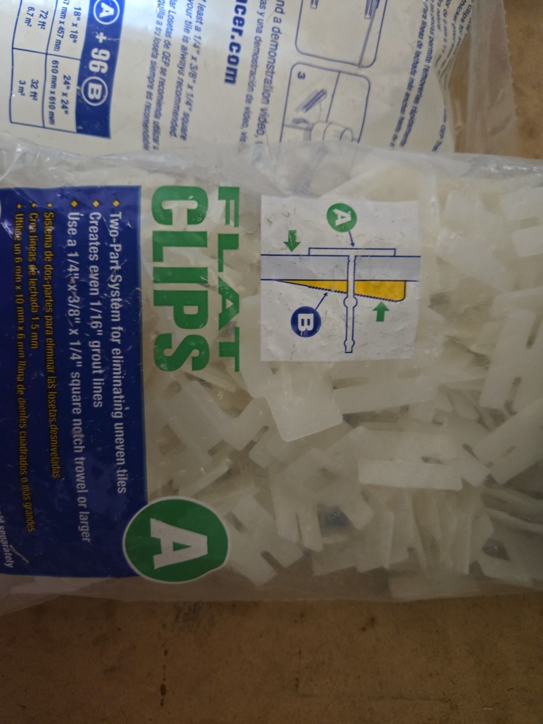 X3 ORIGINAL LASH QEP 96(288)Count Tile Leveling Clips 1/16″ Grout Lines NEW