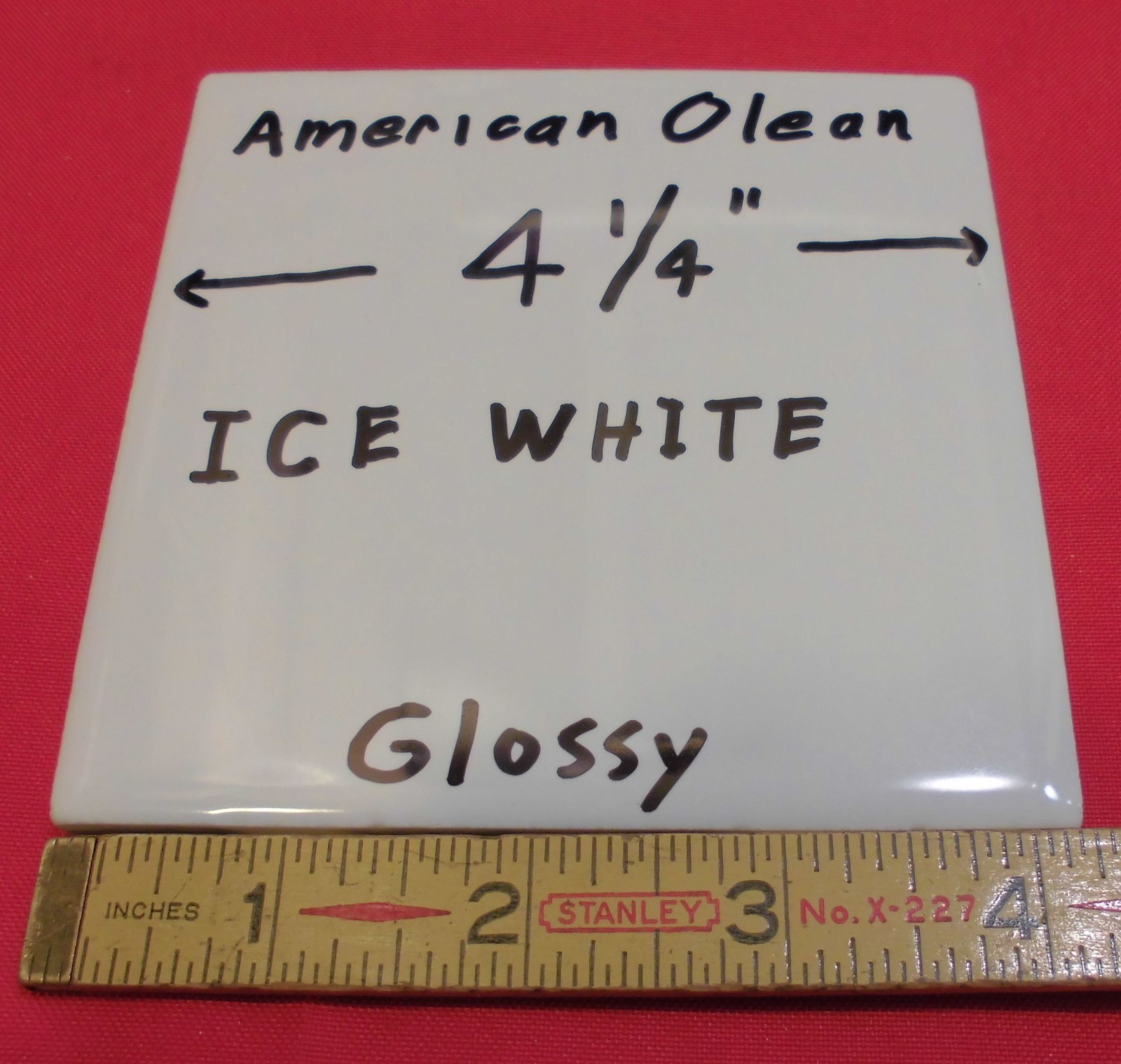 12 pcs. Glossy *Ice White* Ceramic Tiles by American Olean…4-1/4″ Brightest