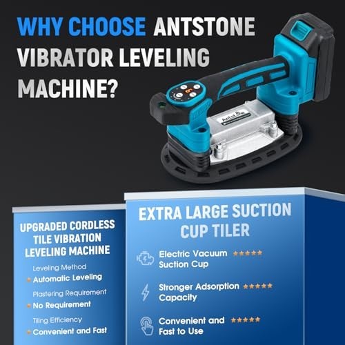 Tile Vibration Tool with Suction Cup – 220mm, 441lbs Capacity, 9 Speeds for Leve