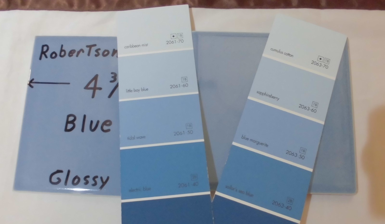 1 pc. Vintage Glossy Ceramic Tile *Blue* 4-5/16″ by Robertson Co. touch of gray