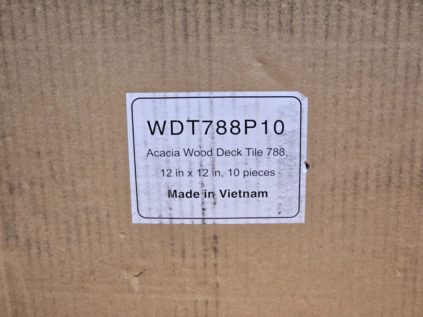 (QTY 10) Acacia WDT788P10 Hardwood Deck Tile, Interlocking Patio Tile 12″ x 12″