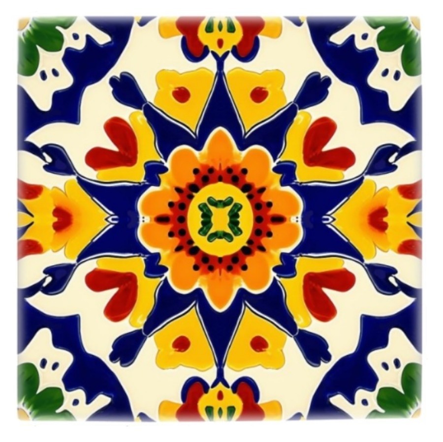 Ceramic Tile Colorful Mexican style 4.25×4.25, 6×6 or 8×8 inches Printed in US