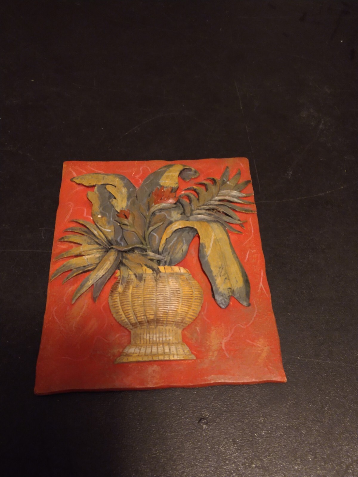 Flowers 4 1/2″ x 5 1/2″ Decorative Ceramic Wall Art Tile Backsplash New 3D
