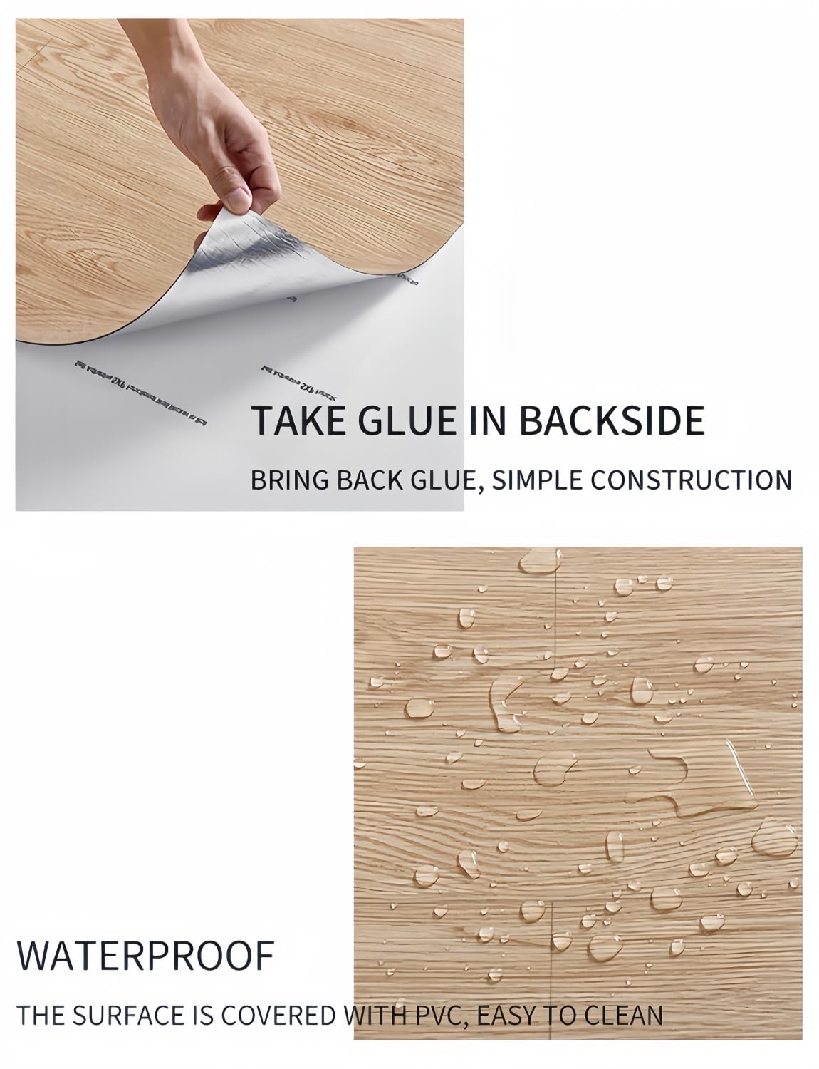 2 Rolls 15.7”x10FT Peel and Stick Vinyl Flooring Roll : 25.73 Sq.ft Self-Adh…