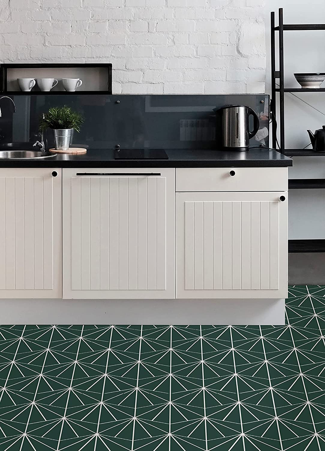 FP3926 Beryl Peel & Stick Floor Tiles Green Emerald 12″L X 12″W X 0.06″T