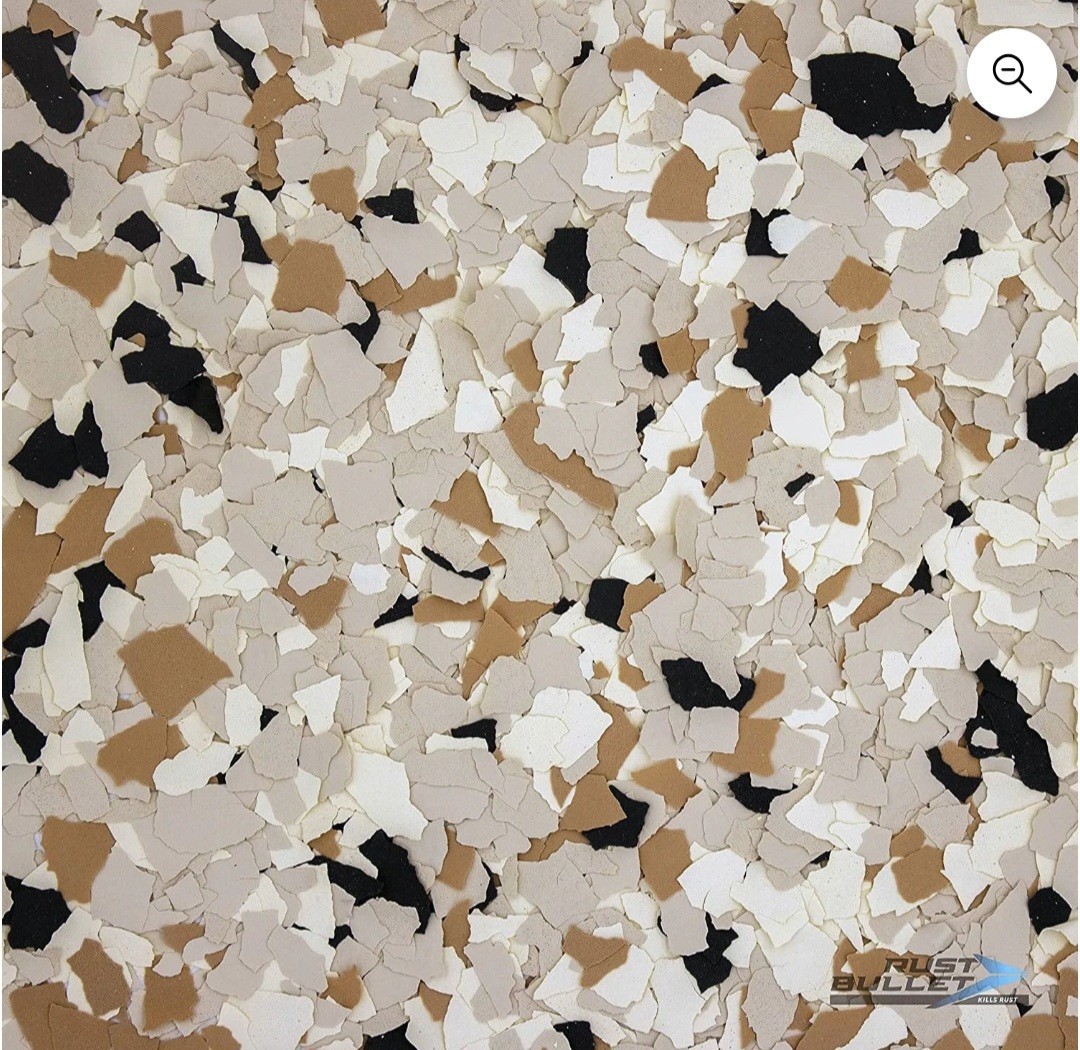 3 NEW VALSPAR Color Flakes, Tan Mix LG 7 Oz Bottles for Garage Patios And More.