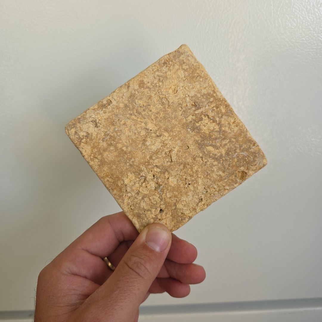 (1) Florida Tiĺe Pietra Art GIALLO Limestone 4×4 Off-White Beige Made In Turkey