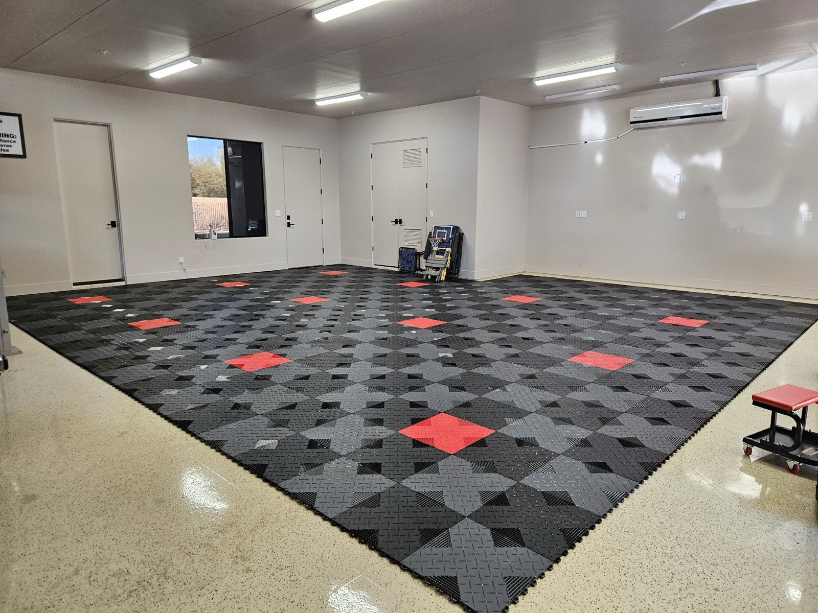 Dark Gray (Graphite) HYBRID-X garage tiles 50 square feet 17” X 17” MADE IN USA