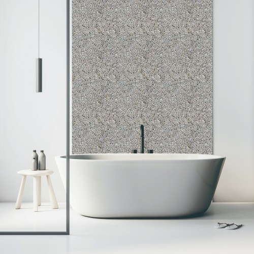 Mini White Green Pebble Natural Stone Mosaic Wall & Floor Tile ($10.27/SqFt)
