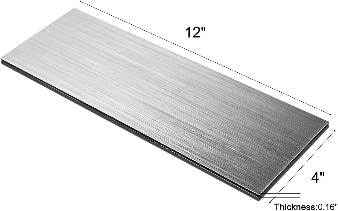 4″ X 12″ Peel and Stick Stainless Steel Metal Tile for Kitchen, (15 Pack)
