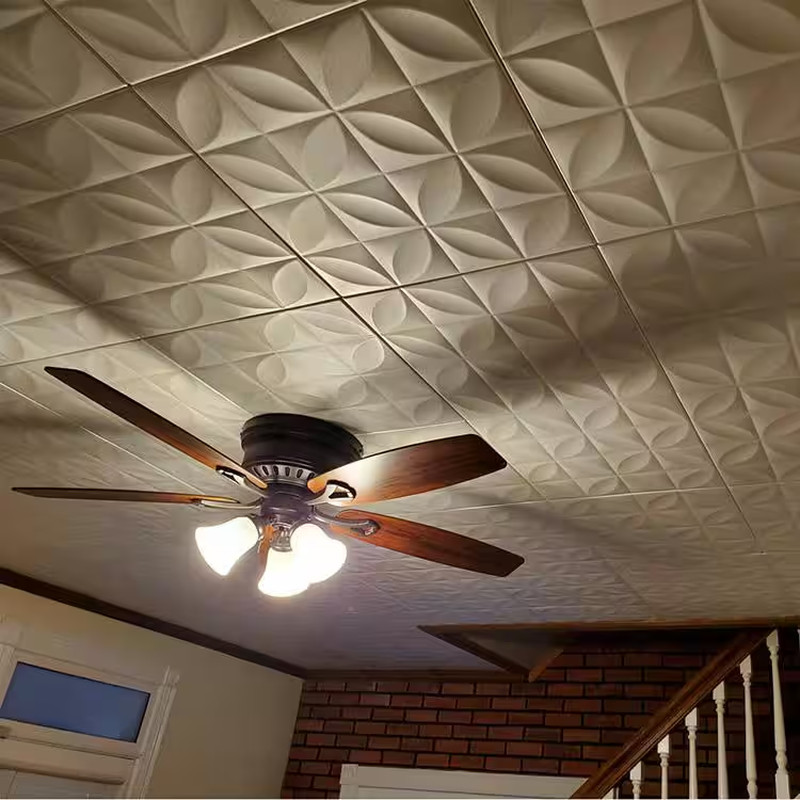 Perceptions 1.6 Ft. X 1.6 Ft. Glue up Foam Ceiling Tile in Plain White (21.6 Sq.