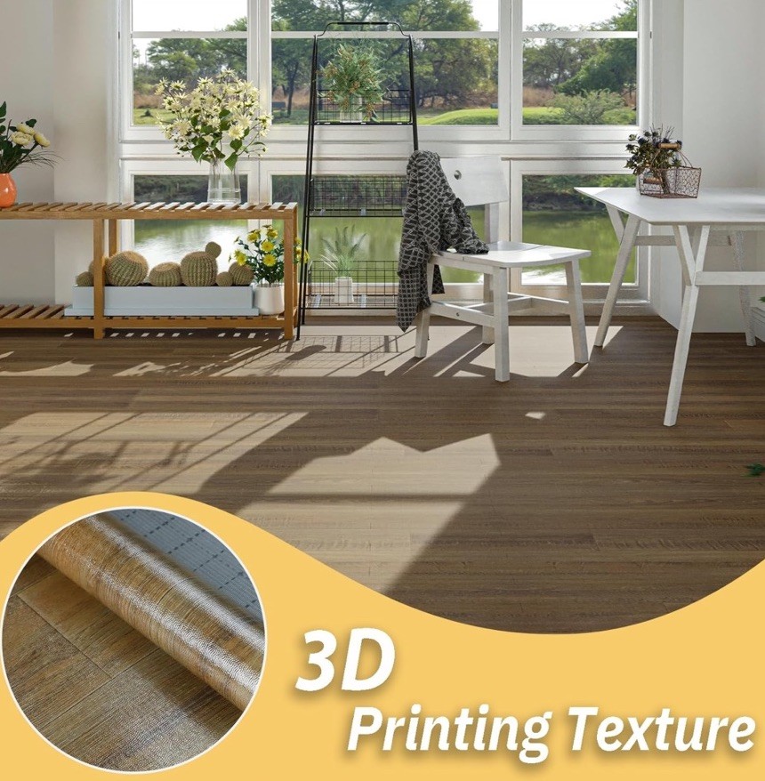 Freshtour Vinyl (PET) Flooring Roll 107.6 Sq.ft (39.3″ x 393.7″) Natural Oak