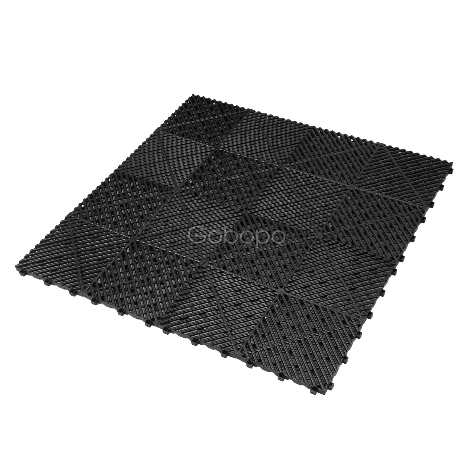 50pcs Black Garage Floor Tile 15.75*15.75″ Interlocking Garage Flooring Mats