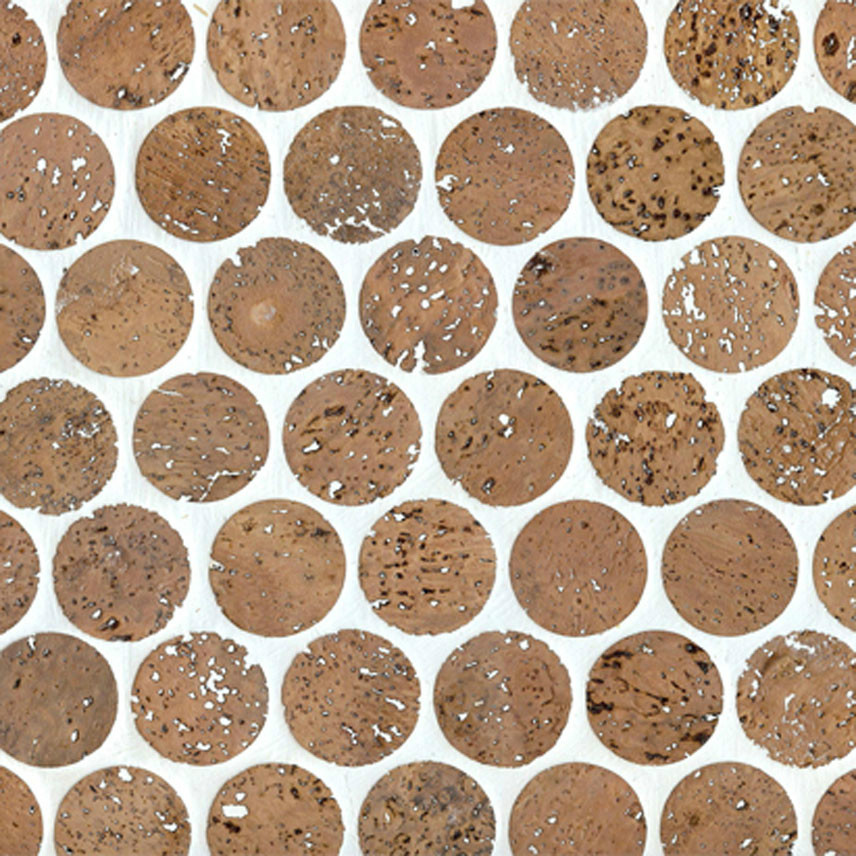 1″ Cork Mosaic Tile for Flooring, Walls, Bathroom, Kitchen! Penny Round Tile!