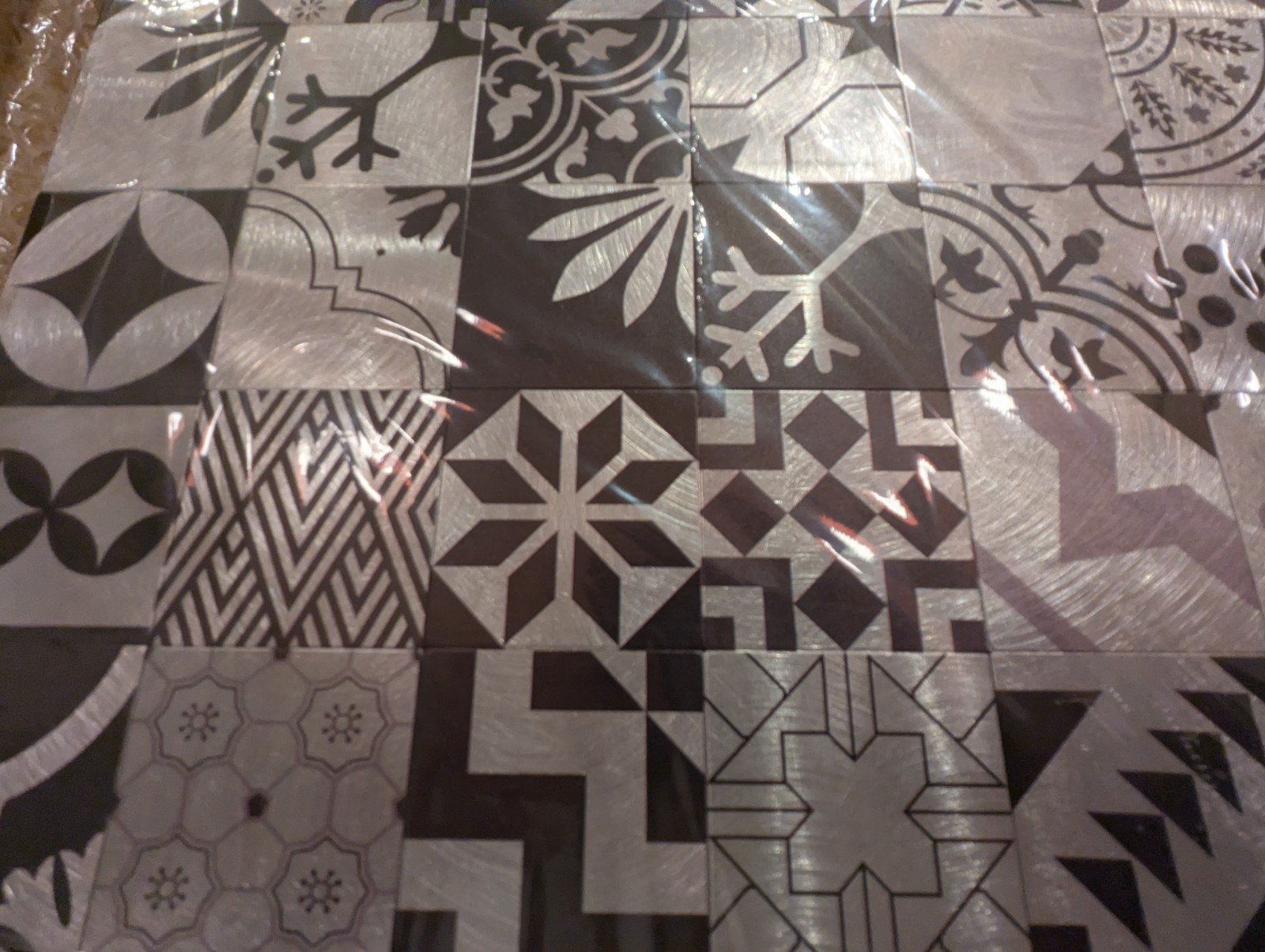 6 Peel and Stick Aluminum Modern Mosaic Self-Adhesive 12″ Tiles Multi Use Decor