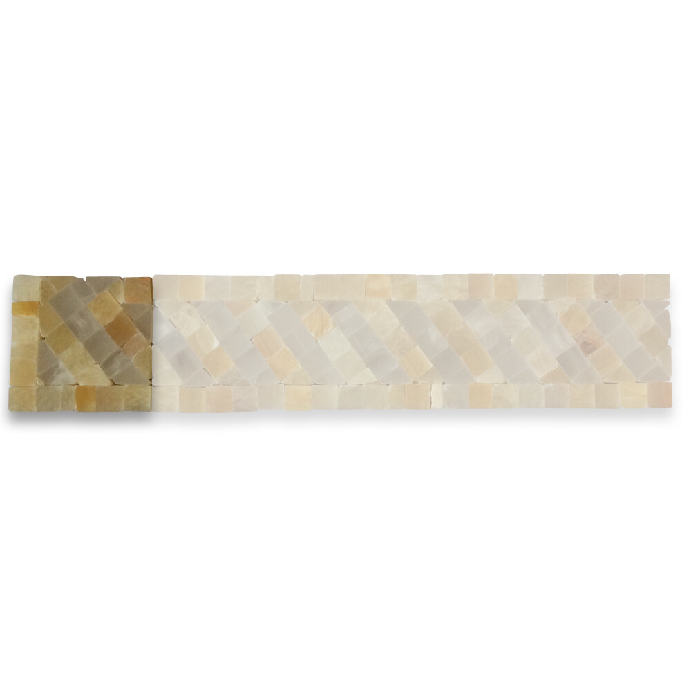 B0091CP Marble Mosaic Border Accent Tile Renaissance Honey Onyx 2×2 Polished
