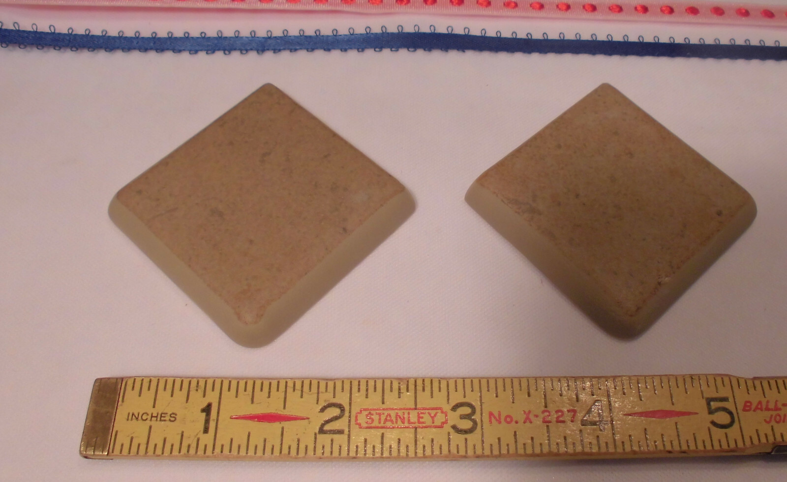 2 pcs. *Matte Light Brown* #CR82 Terra Marrone by American Olean; 2″ Bullnose
