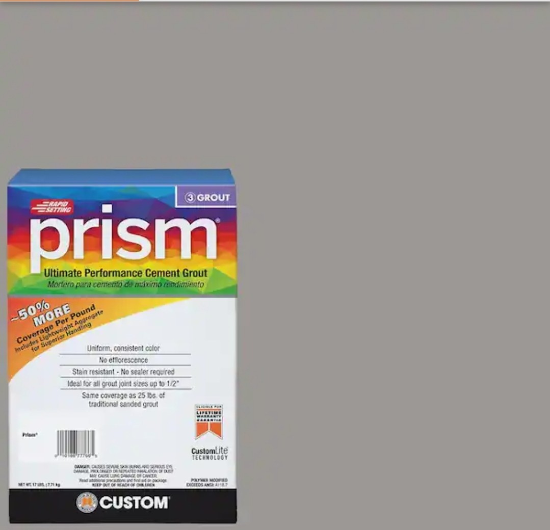 Custom Prism Ultimate Performance Cement Grout – 17 lb (#165 Delorean Gray)