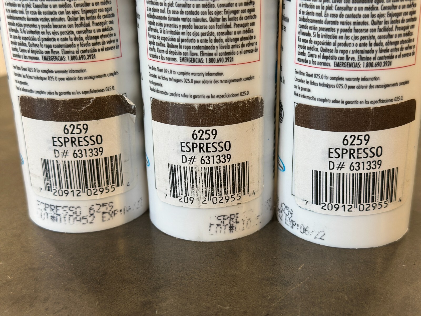 3 Tubes of Laticrete Latasil Silicone Caulk Sealant ESPRESSO #6259 – EXP 06/2022