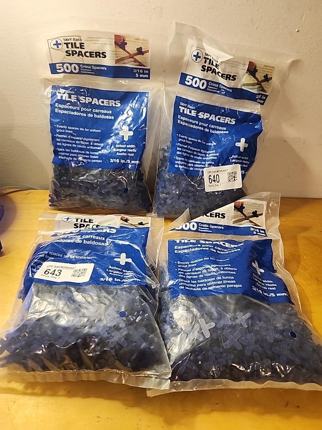 4 PACK of 500 Cross Plastic Tile Spacer TAVY Basix 3/16″ 5mm 2, 000 TOTAL New