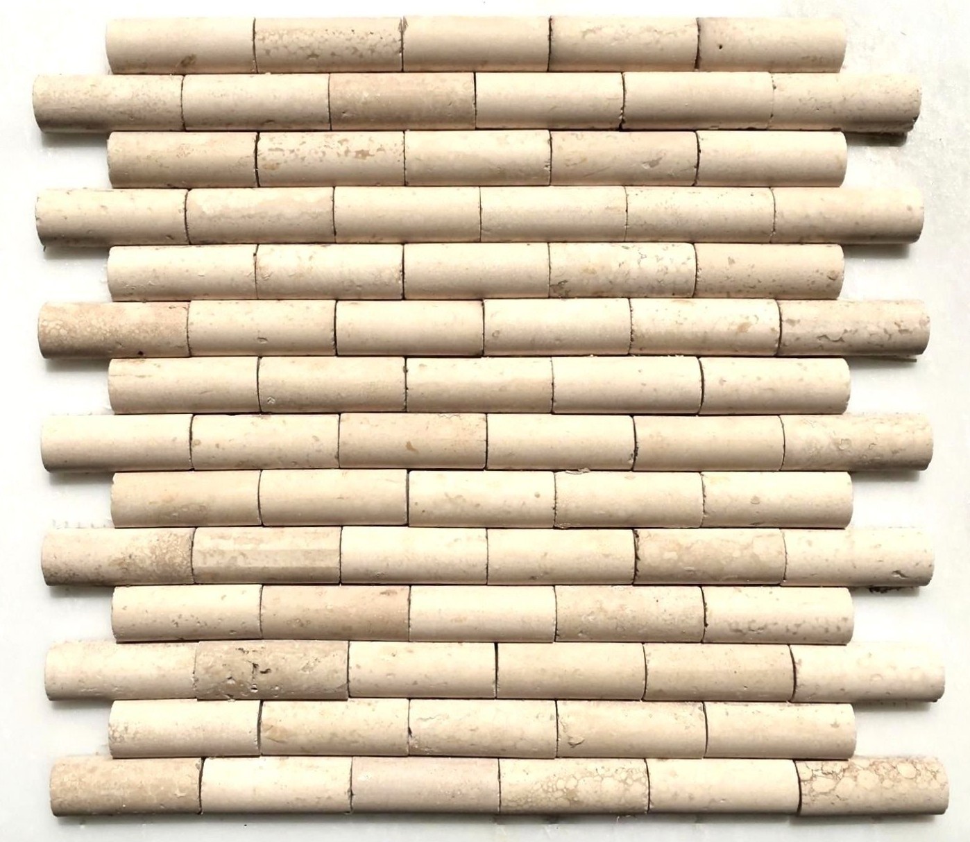 Light Bamboo Travertine Mosaic Tile Backsplash Wall Bath (SOLD PER PIECE)