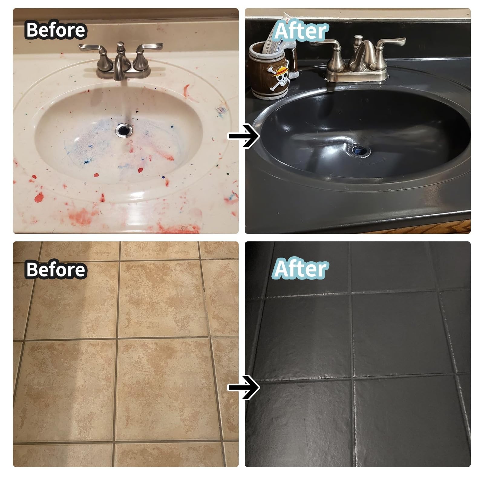 Tub & Tile Refinishing Kit – Bathtub/Bathroom Tile/Countertop Paint, Waterproof