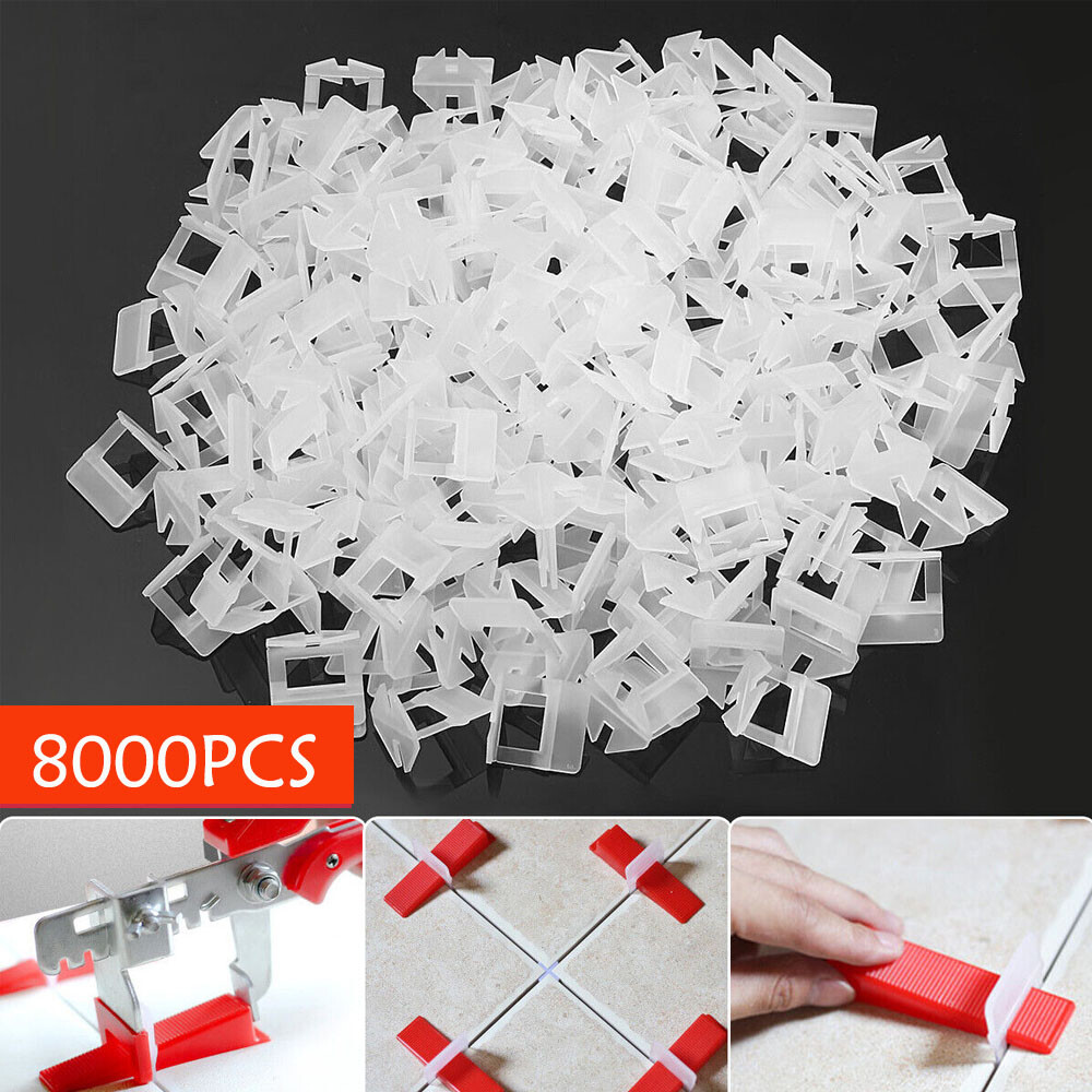 8000PCSx 1mm Clip Tile Leveling System Kit Floor Wall Tile Spacer Tiling Tool