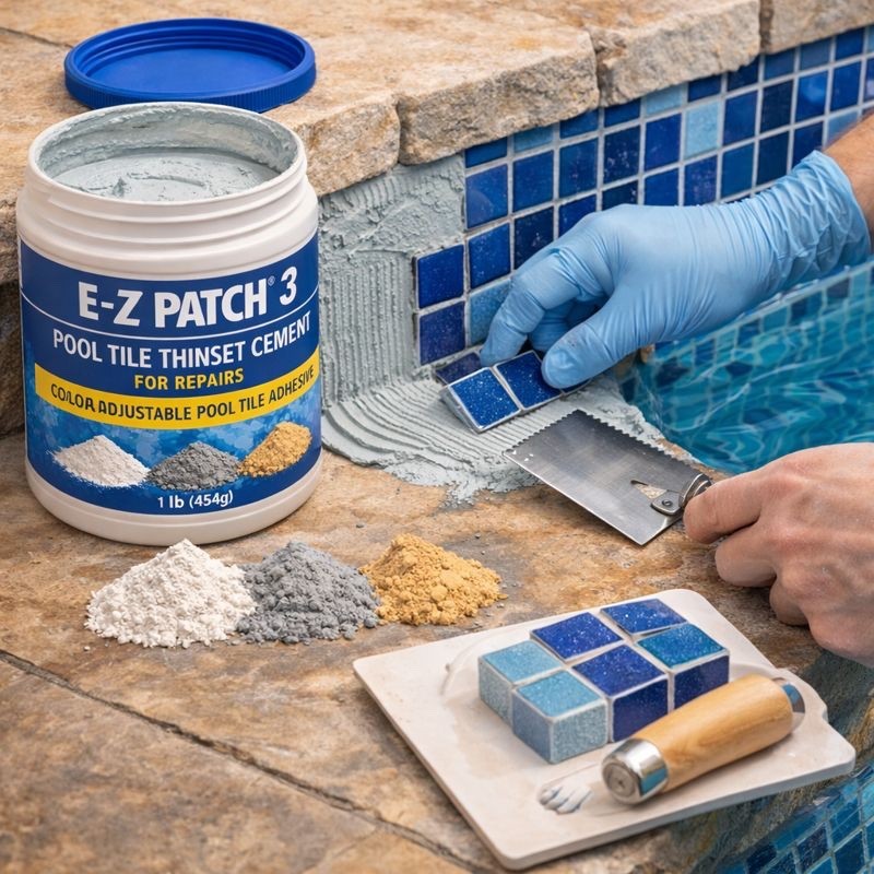 E-Z Patch 3 Pool Tile Thinset Cement for Repairs – Color Adjustable Pool Tile Ad
