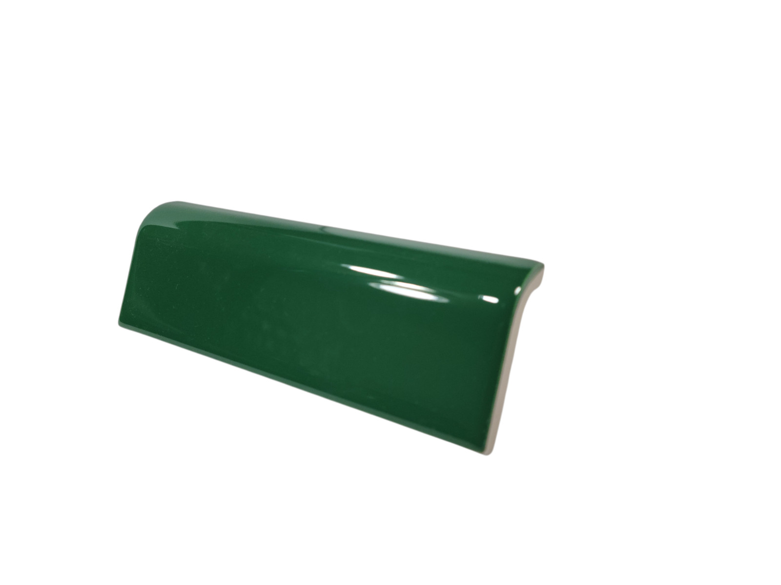 Emerald Green Ceramic Tile Mud Cap Subway Edge Trim Mudcap Mid Century Modern