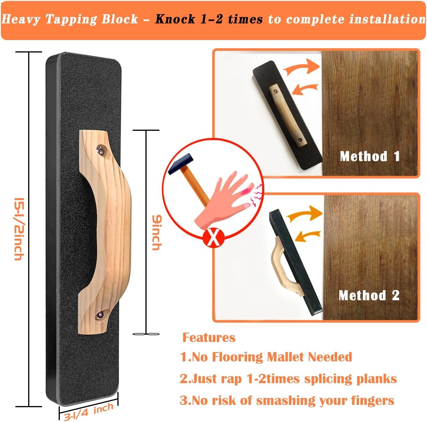 Laminate Flooring Tools Kit,Tapping Block,Pull Bar, Mallet,40pc Flooring Spacers