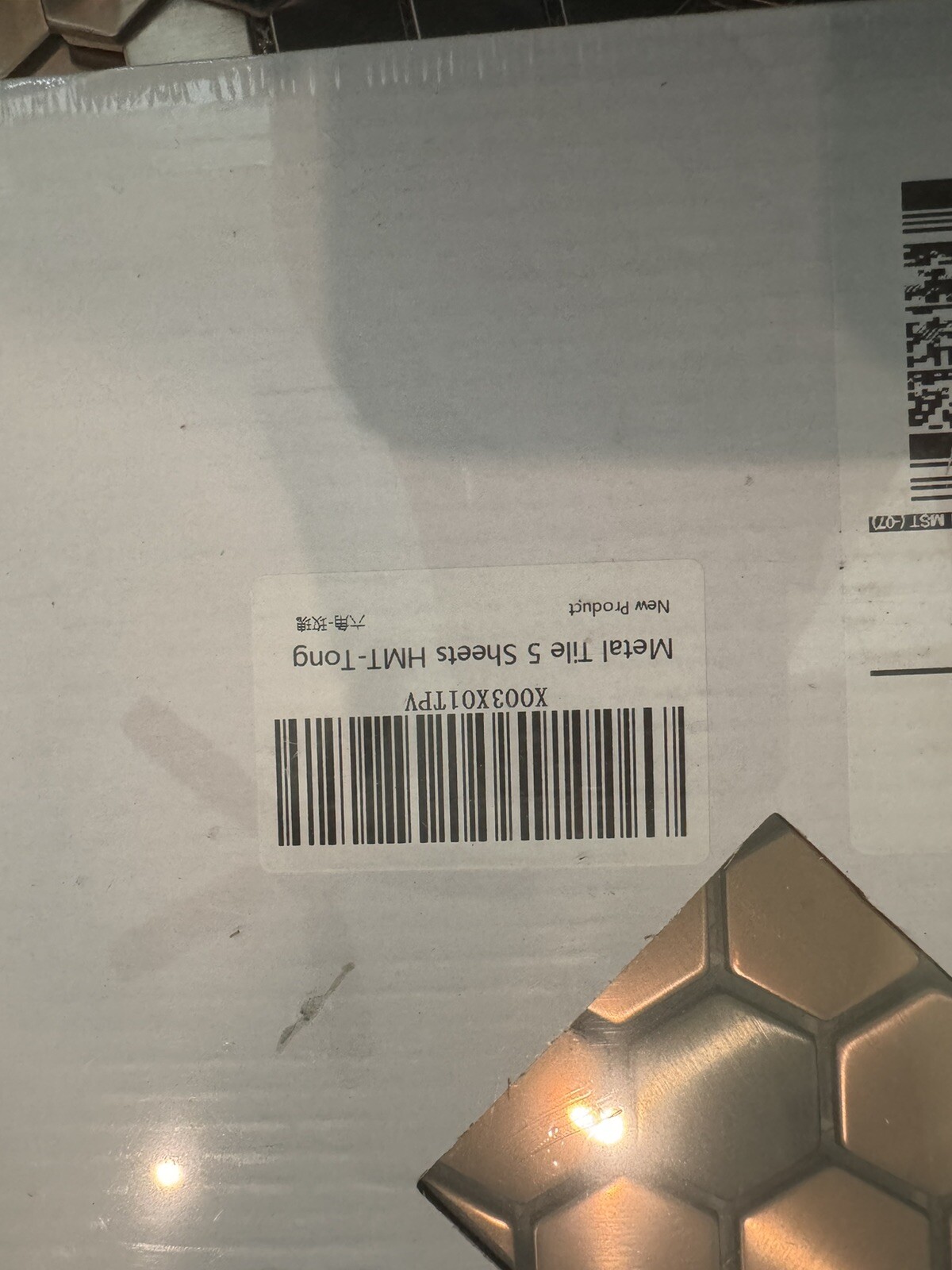 5 Sheets Backsplash Tile for Kitchen Bathroom,Hexagon Copper Stainless Steel