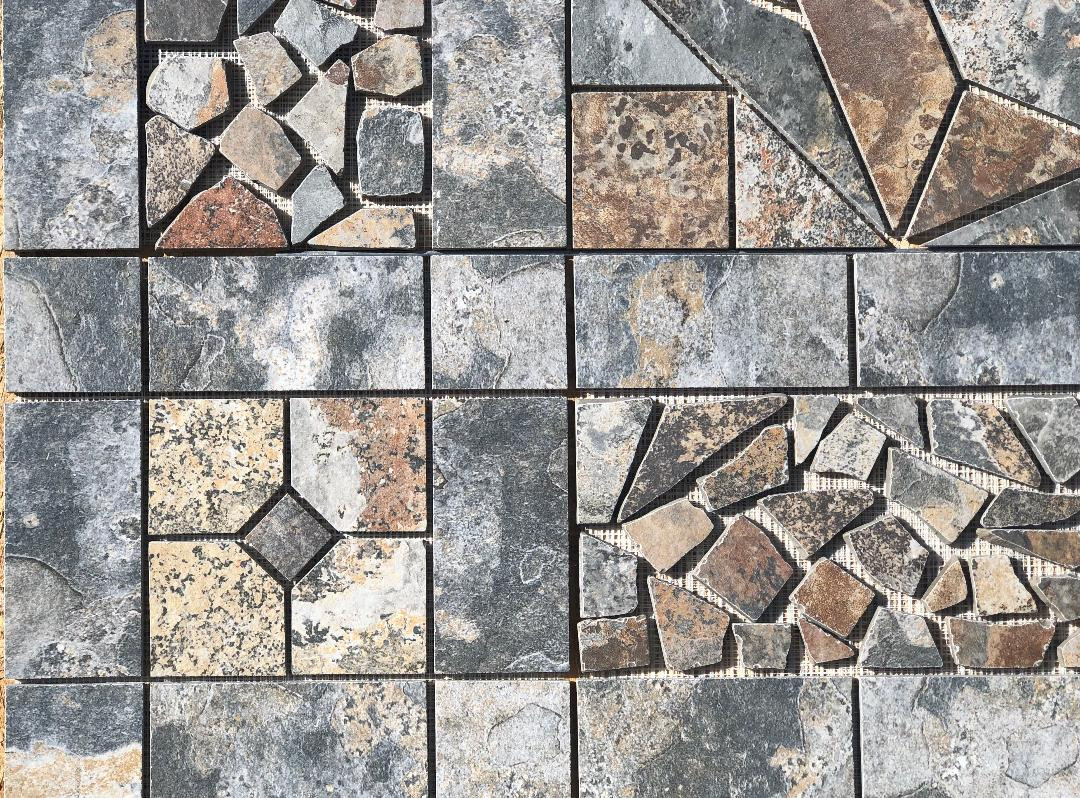 44 5/8″ X 45 5/8″ Tile Medallion Mosaic Mural – Home Depot Slate look tile serie