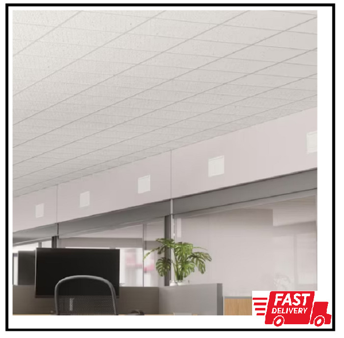 2X2 Ft. Radar Basic White Square Edge Lay-In Ceiling Tile Case of 4 (16 Sq. Ft.)