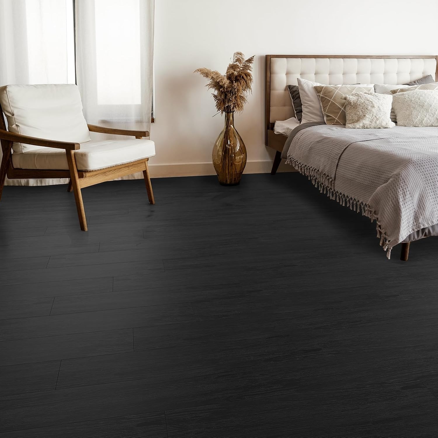 Peel and Stick Wood Grain Vinyl Floor Planks – 54 Sq.Ft