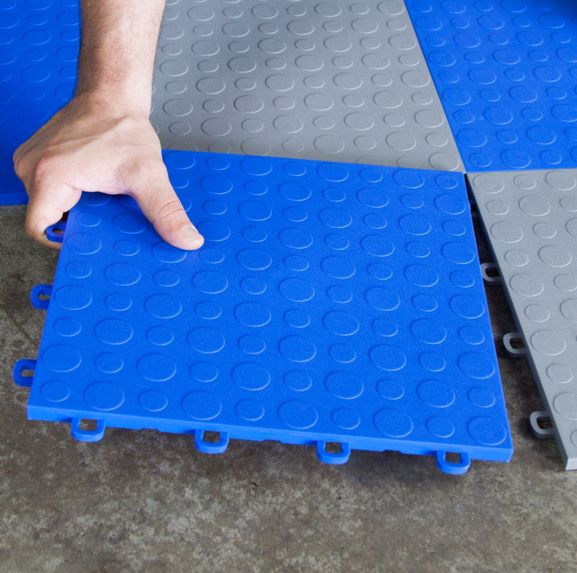 DIY Basement Floor Tiles Coin Royal Blue – Made In The USA